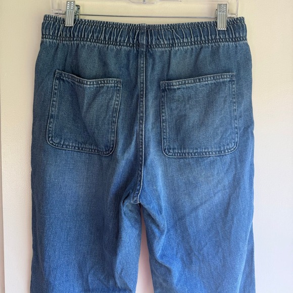 GAP Denim Easy Jean Medium Wash Blue Elastic Waist Drawstring Pants Small - Picture 4 of 8